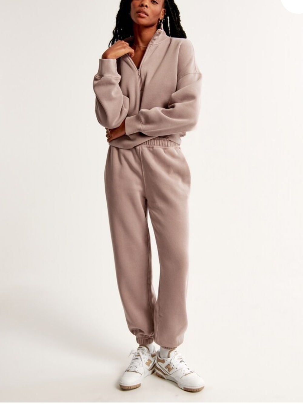 Abercrombie & Fitch High Rise Sunday Sweatpants in Taupe